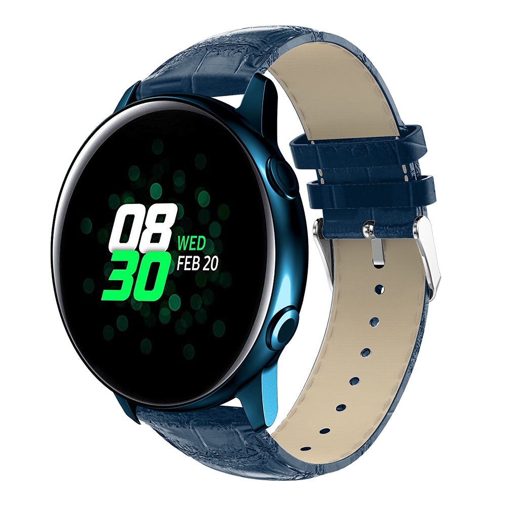 20mm Crocodile Texture Genuine Leather Watch Strap Replacement for Samsung Galaxy Watch Active