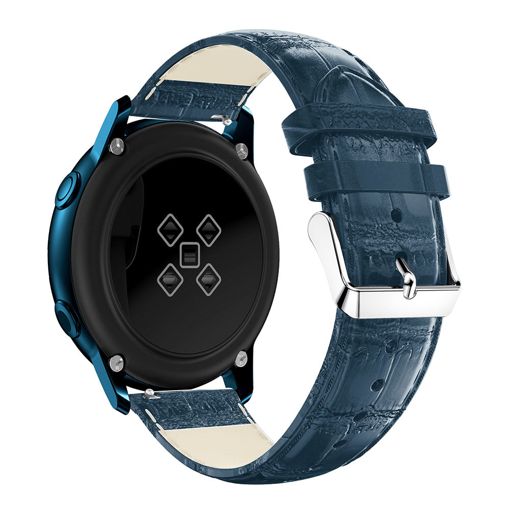 20mm Crocodile Texture Genuine Leather Watch Strap Replacement for Samsung Galaxy Watch Active