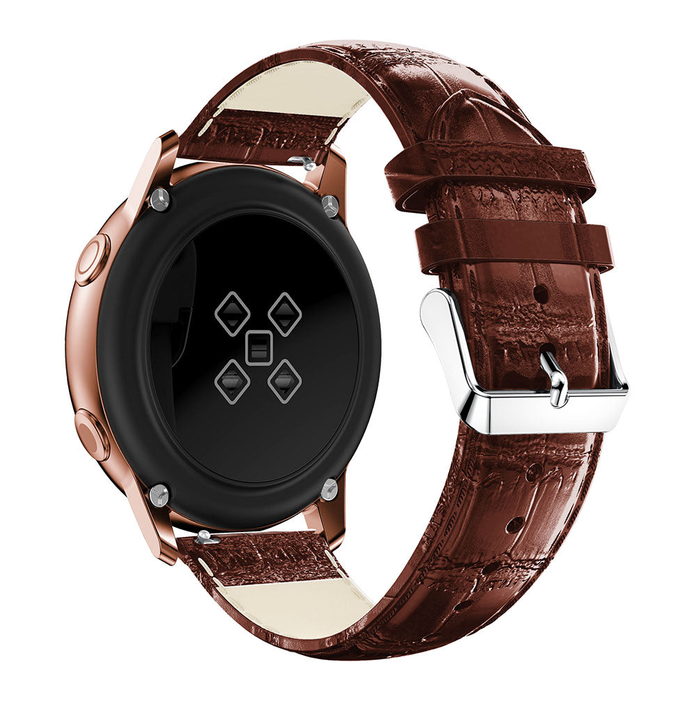 20mm Crocodile Texture Genuine Leather Watch Strap Replacement for Samsung Galaxy Watch Active