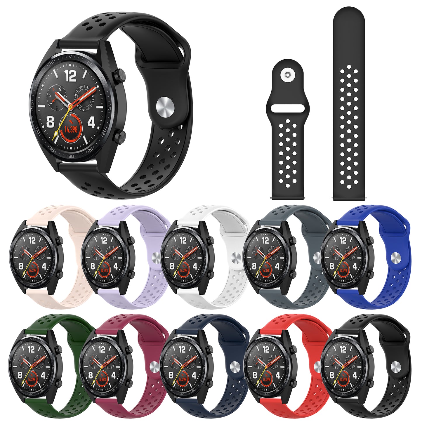 20mm Solid Color TPU Smart Watch Replacement Strap for Samsung Galaxy Watch 42mm