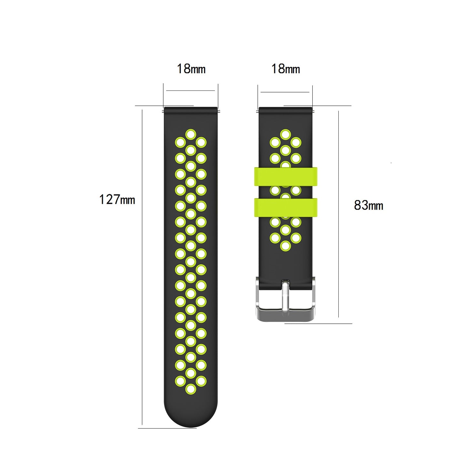 18mm Dual Color Silicone Smart Watch Band for Xiaomi Mi Watch