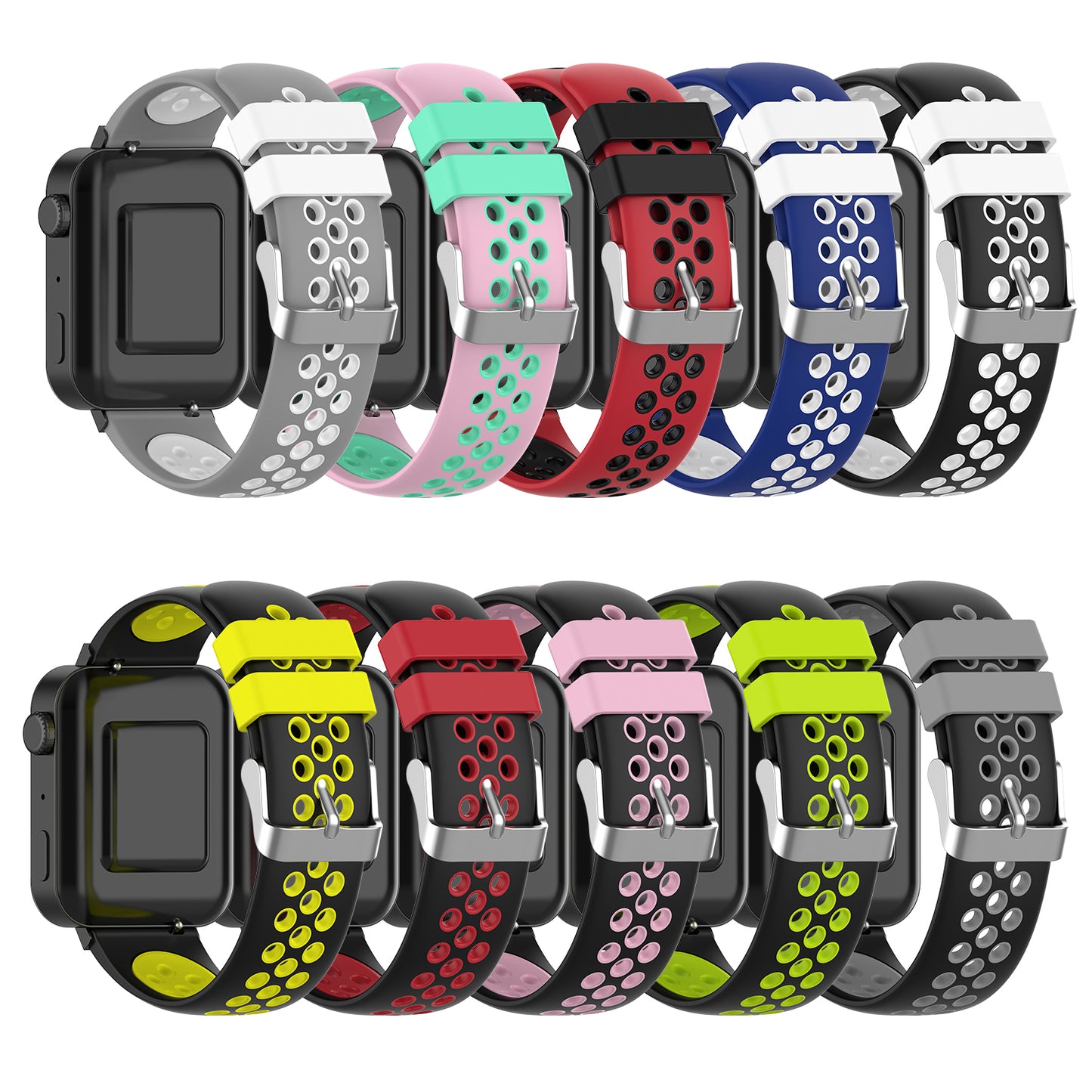 18mm Dual Color Silicone Smart Watch Band for Xiaomi Mi Watch