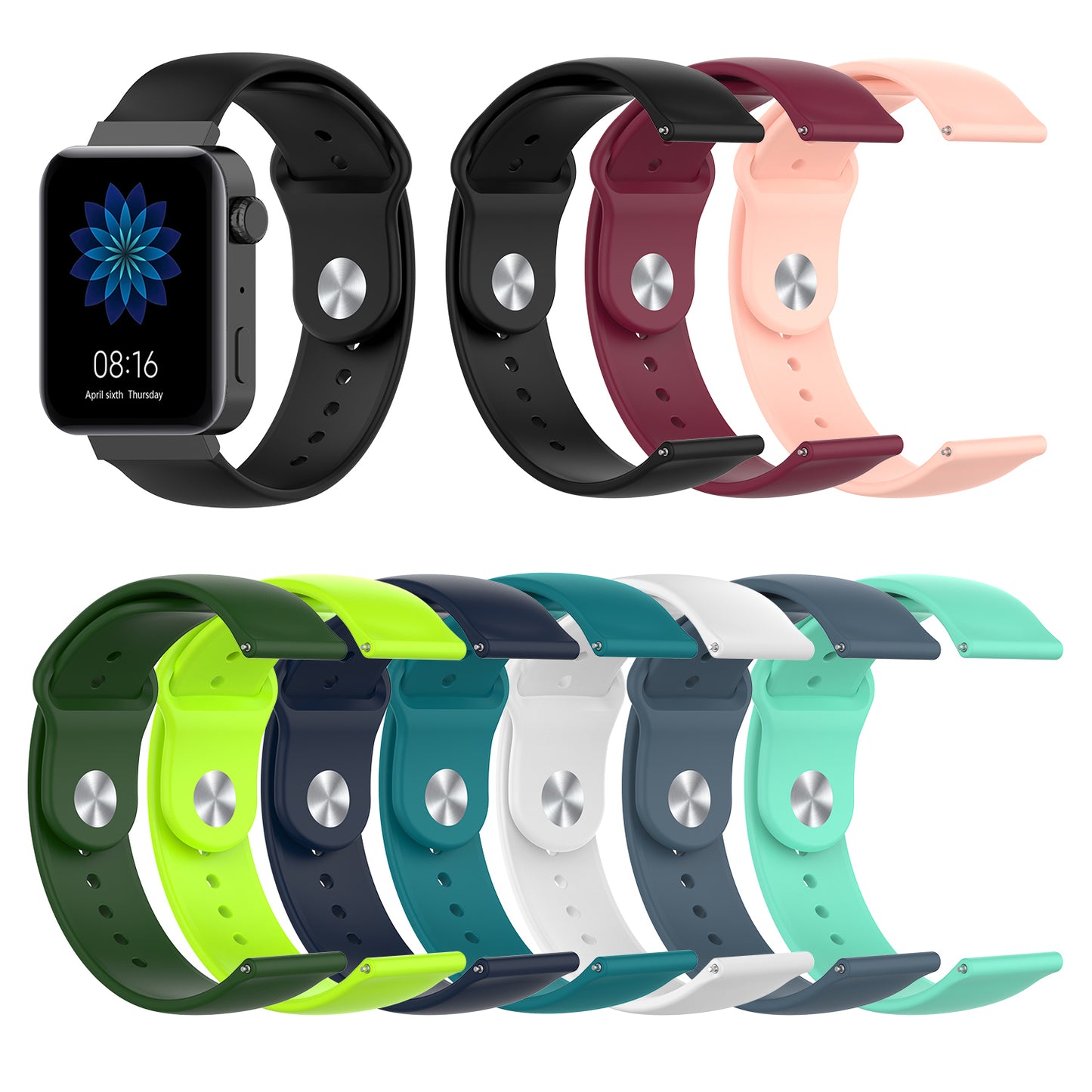 18mm Solid Color Silicone Smart Watch Replacement Strap for Xiaomi Mi Watch