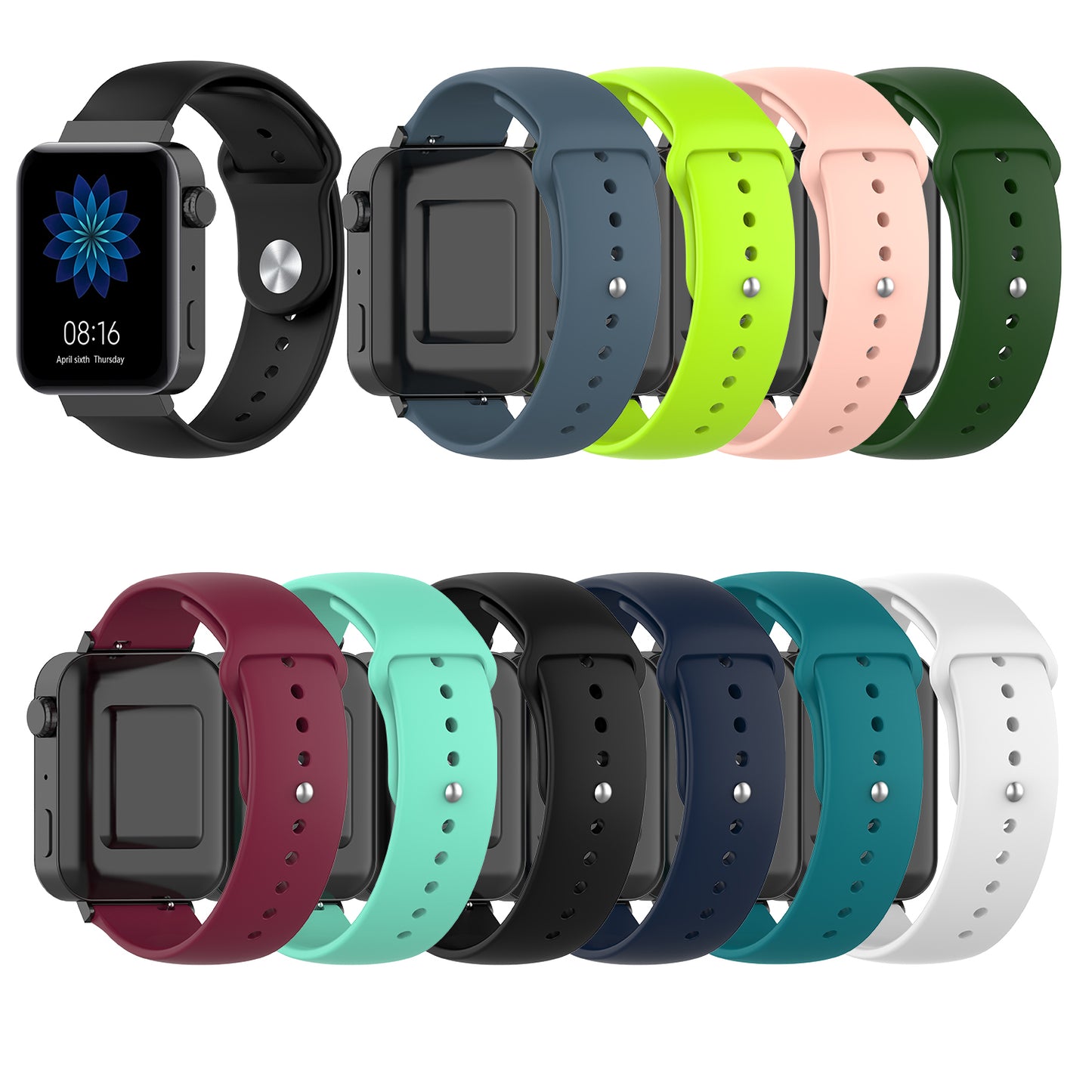 18mm Solid Color Silicone Smart Watch Replacement Strap for Xiaomi Mi Watch