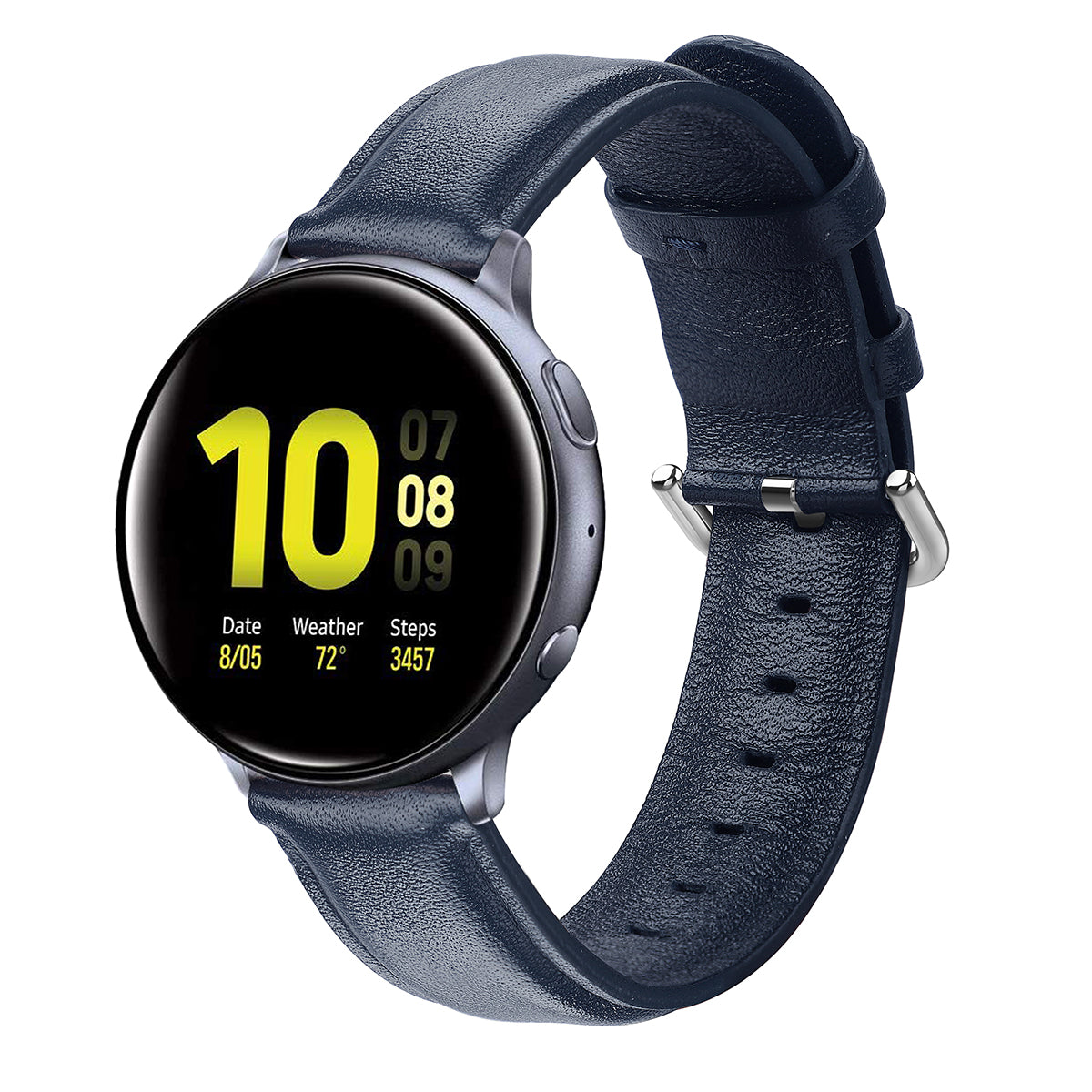 20mm Top Genuine Leather Smart Watch Strap Replacement for Samsung Galaxy Watch4 Classic 46mm 42mm/Watch4 44mm 40mm/Watch Active2 44mm