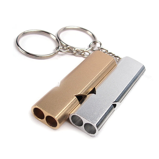 2Pcs/Set AOTU Outdoor Camping Hiking Tool Aluminum Alloy Emergency Survival Whistle Key Chain