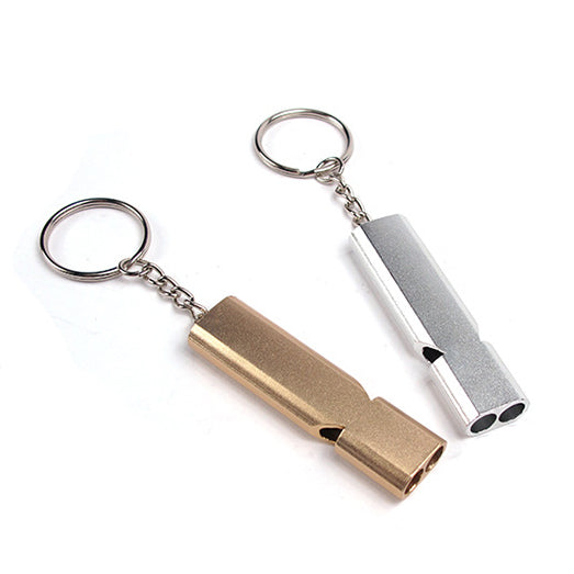 2Pcs/Set AOTU Outdoor Camping Hiking Tool Aluminum Alloy Emergency Survival Whistle Key Chain