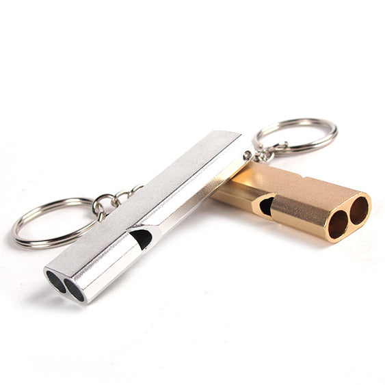 2Pcs/Set AOTU Outdoor Camping Hiking Tool Aluminum Alloy Emergency Survival Whistle Key Chain