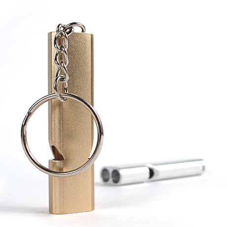 2Pcs/Set AOTU Outdoor Camping Hiking Tool Aluminum Alloy Emergency Survival Whistle Key Chain