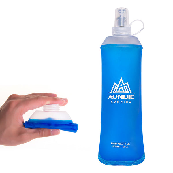 AONIJIE BPA-Free TPU Soft Folding Water Bottle Collapsible for Running Hiking Cycling