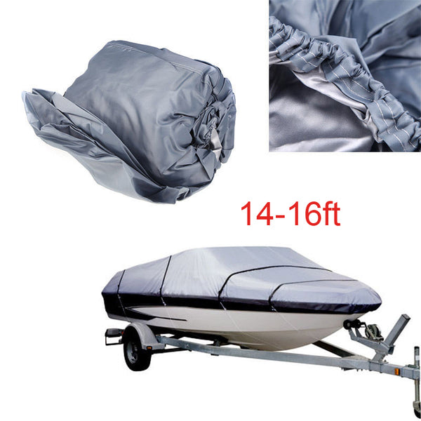 Marine Grade Boat Cover Waterproof 210D Oxford Cloth 14-16FT Trailerable Boat Cover, Size: 530 x 290cm