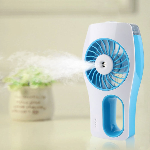 2000mAh Rechargeable Handheld USB Mini Fan Air Cooling Mist Diffuser Humidifier