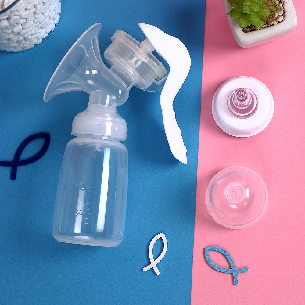 REAL BUBEE PP Manual Breast Pump Strong Suction Power Feeding Extractor Pain-Free with Baby Milk Bottle