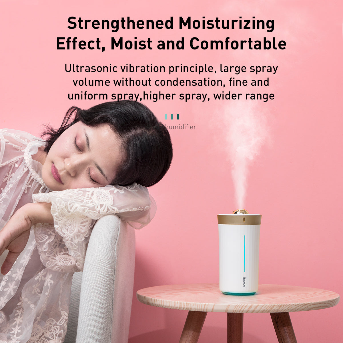 BASEUS 450ml Whale Car Home Office Humidifier Strengthened Moisturizing Effect