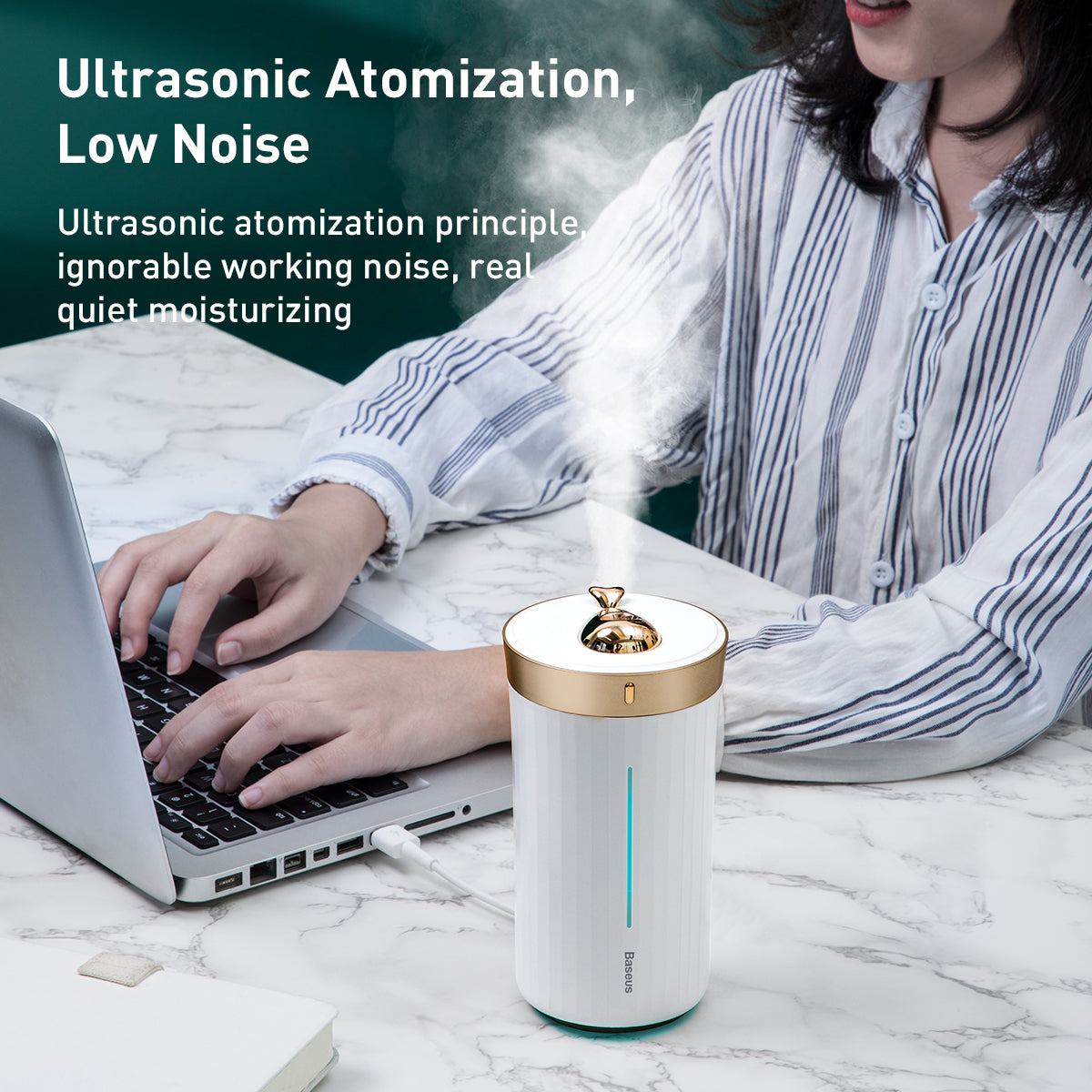 BASEUS 450ml Whale Car Home Office Humidifier Strengthened Moisturizing Effect