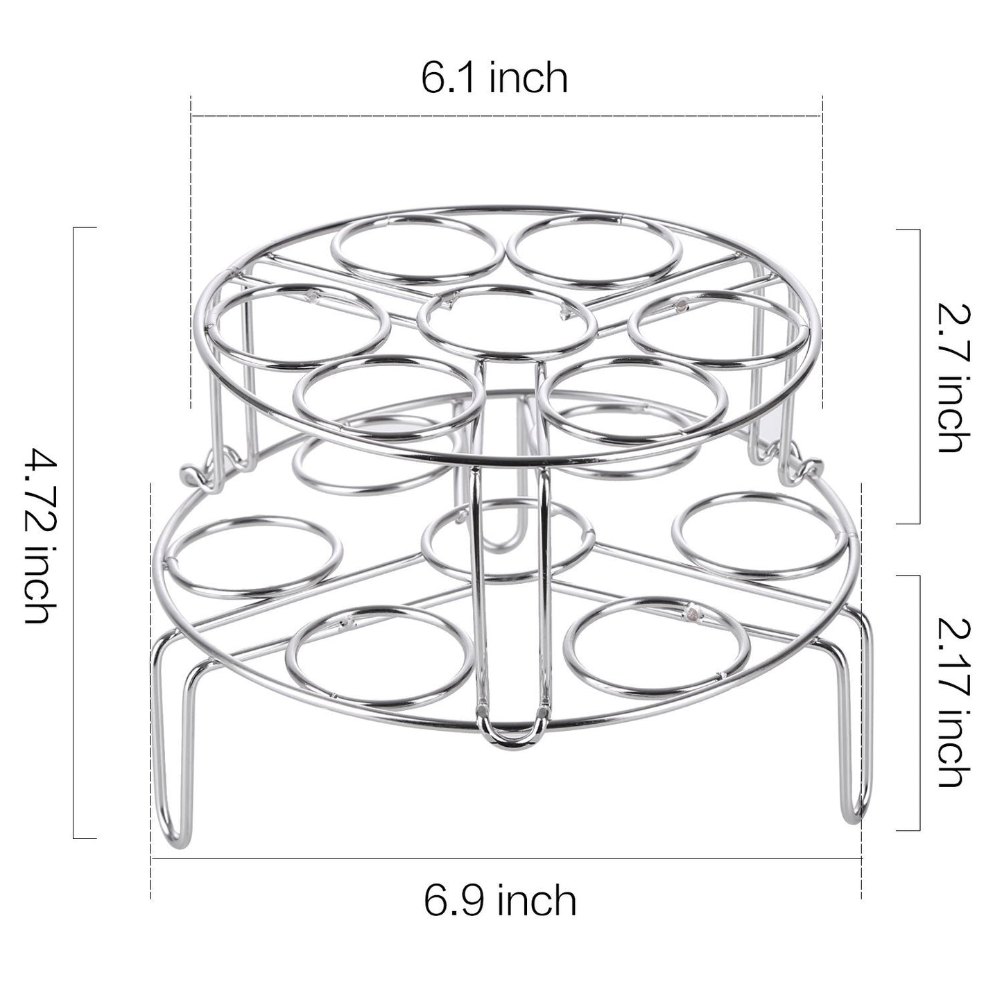 2Pcs/Pack Egg Vegetable Pressure Cooker Steam Rack Stainless Steel Food Basket Stand