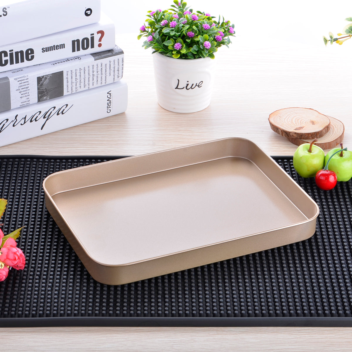 10 Inches Rectangle Oven Plate Toasted Plate Cake Bread Non-stick Baking Tool