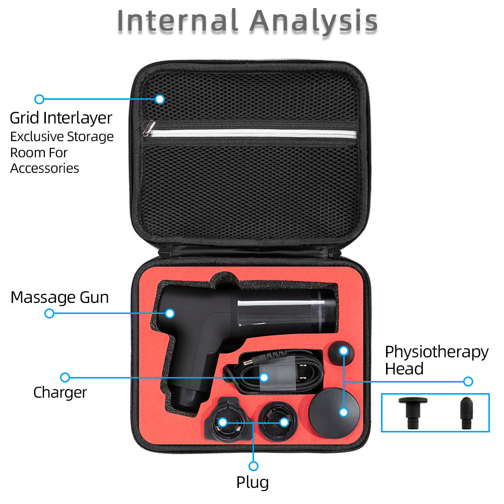 Portable Shockproof Storage Carrying Case Tote Bag for Hypervolt GO Fascia Massage Gun