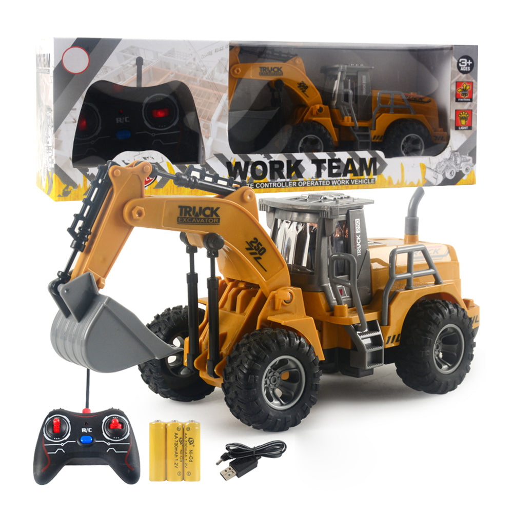 166-169 Remote Control Engineering Vehicle Excavator Remote Control Bulldozer Digging Children's Toy Model Car