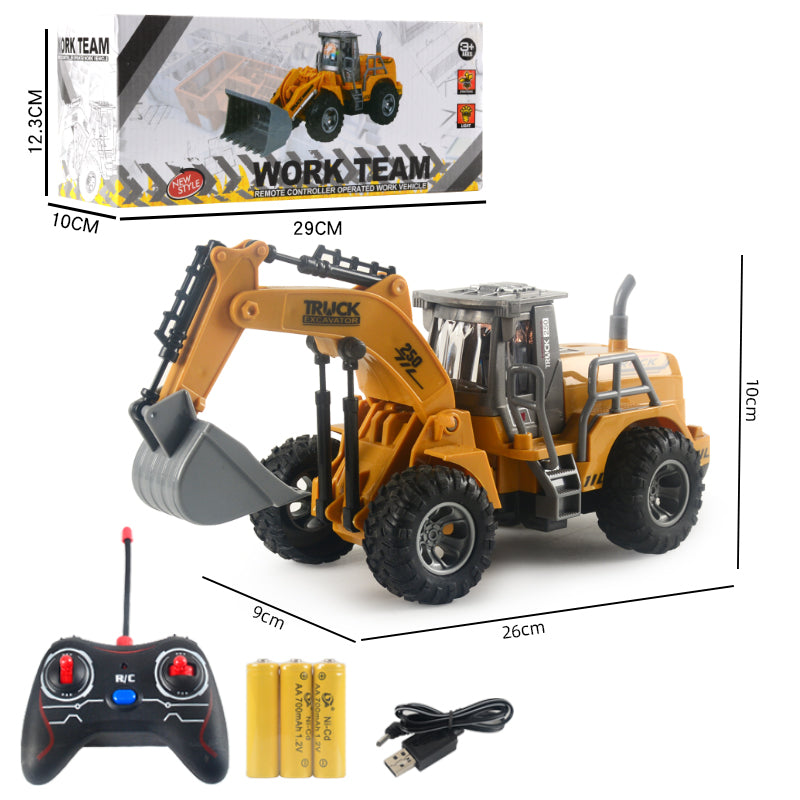 166-169 Remote Control Engineering Vehicle Excavator Remote Control Bulldozer Digging Children's Toy Model Car