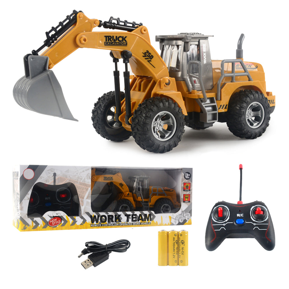 166-169 Remote Control Engineering Vehicle Excavator Remote Control Bulldozer Digging Children's Toy Model Car