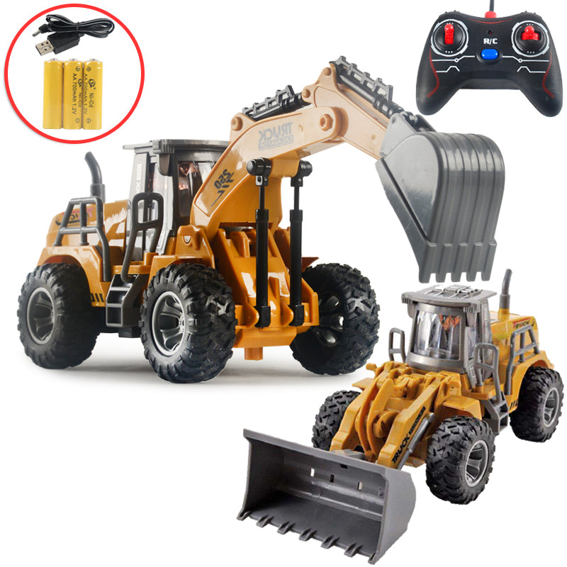 166-169 Remote Control Engineering Vehicle Excavator Remote Control Bulldozer Digging Children's Toy Model Car