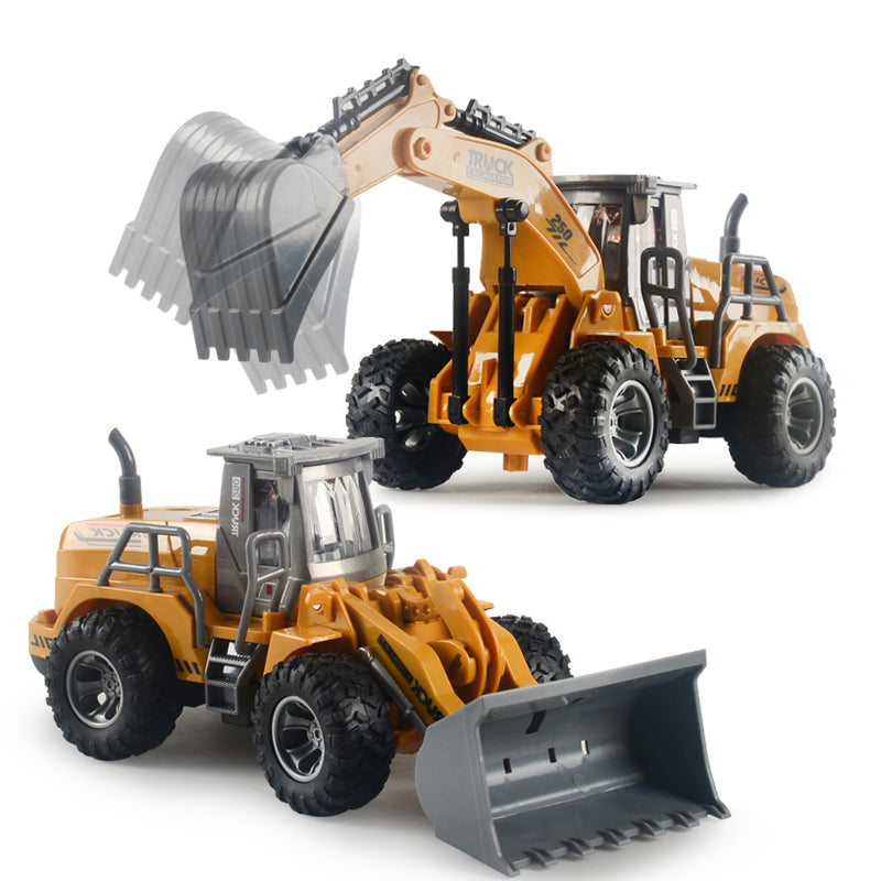 166-169 Remote Control Engineering Vehicle Excavator Remote Control Bulldozer Digging Children's Toy Model Car