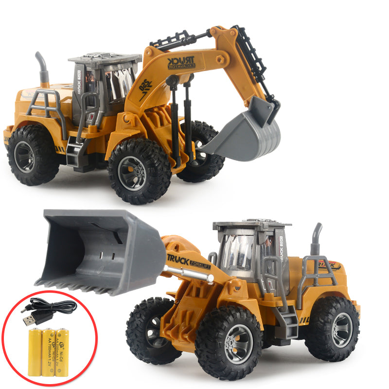 166-169 Remote Control Engineering Vehicle Excavator Remote Control Bulldozer Digging Children's Toy Model Car