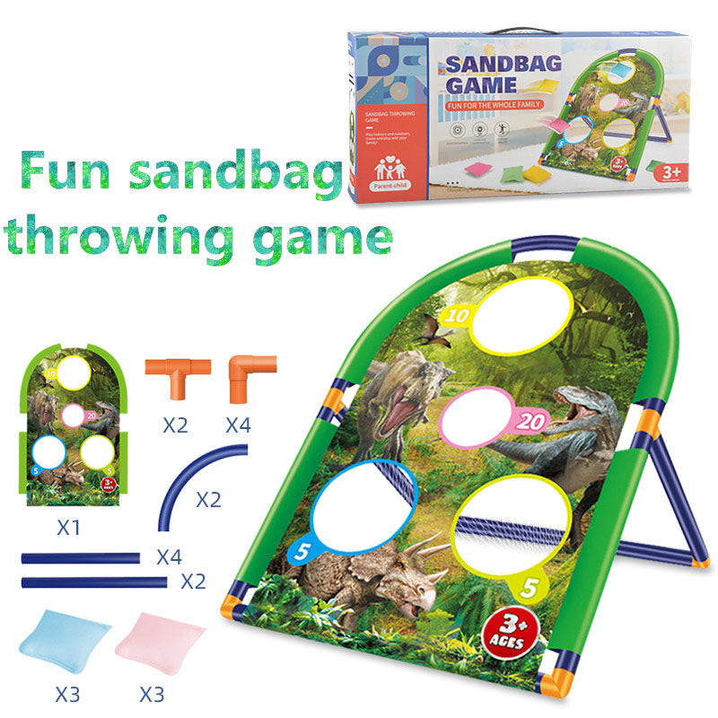 Adult Kids Interactive Dinosaur Pattern Sandbag Throwing Scoring Game Bean Bag Toss Toy