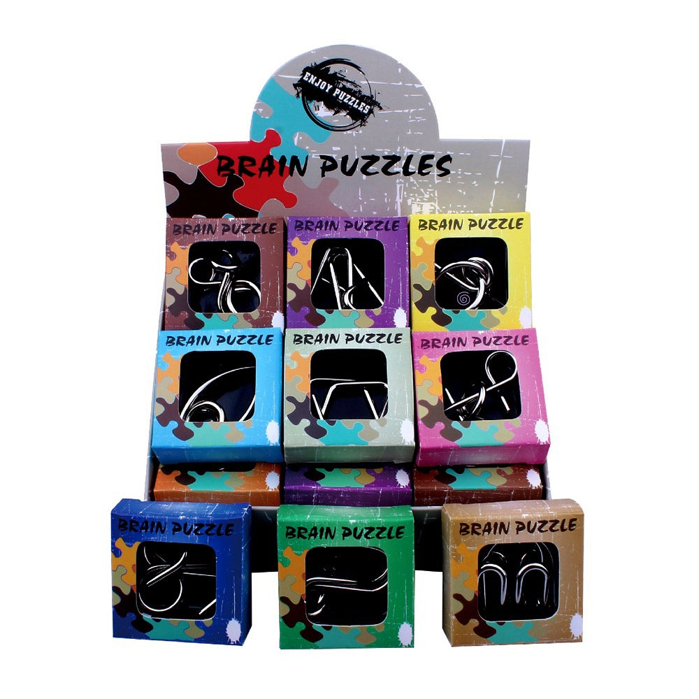 24Pcs / Set Nickel Plated Steel Wire Unlock Toy Brain Teaser Puzzle Lock Adult Children Toy