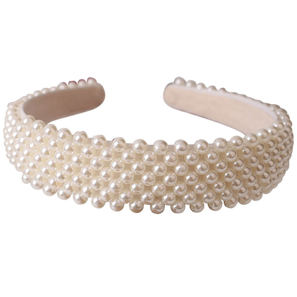 H1053 Sweet Pearl Headbands French Style Girls Pearl Hairband Bridal Hair Hoop Accessories for Women Girls