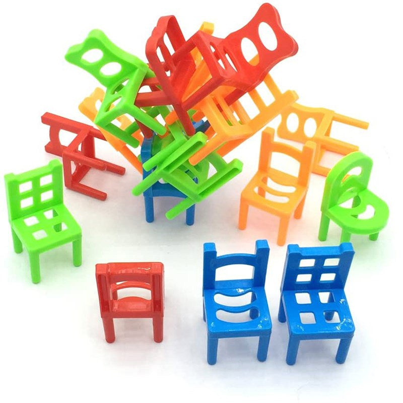 18PCS Kids Balance Chairs Game Stacking Puzzle Toys Family Party Game - Random Color