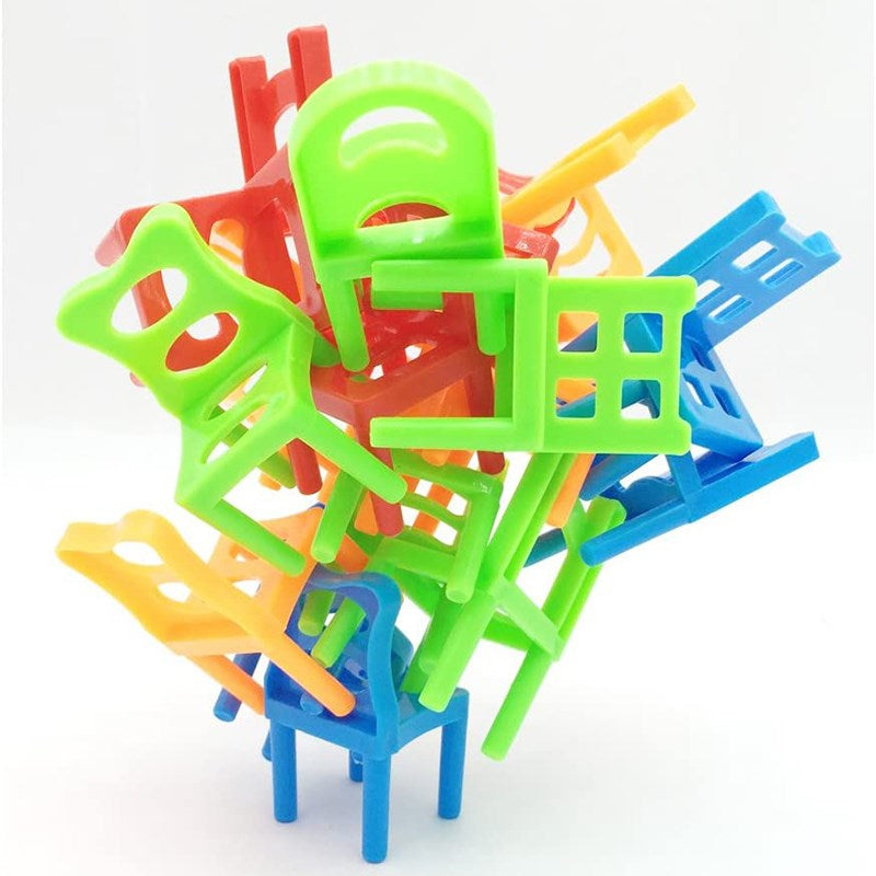 18PCS Kids Balance Chairs Game Stacking Puzzle Toys Family Party Game - Random Color