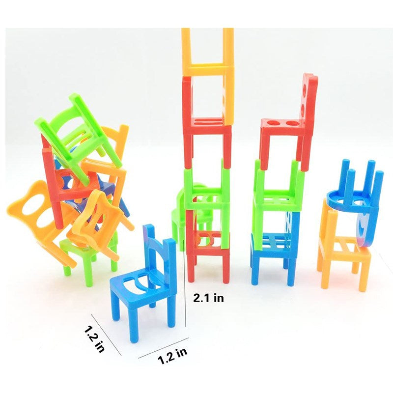 18PCS Kids Balance Chairs Game Stacking Puzzle Toys Family Party Game - Random Color