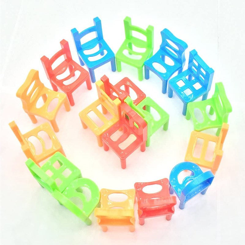 18PCS Kids Balance Chairs Game Stacking Puzzle Toys Family Party Game - Random Color