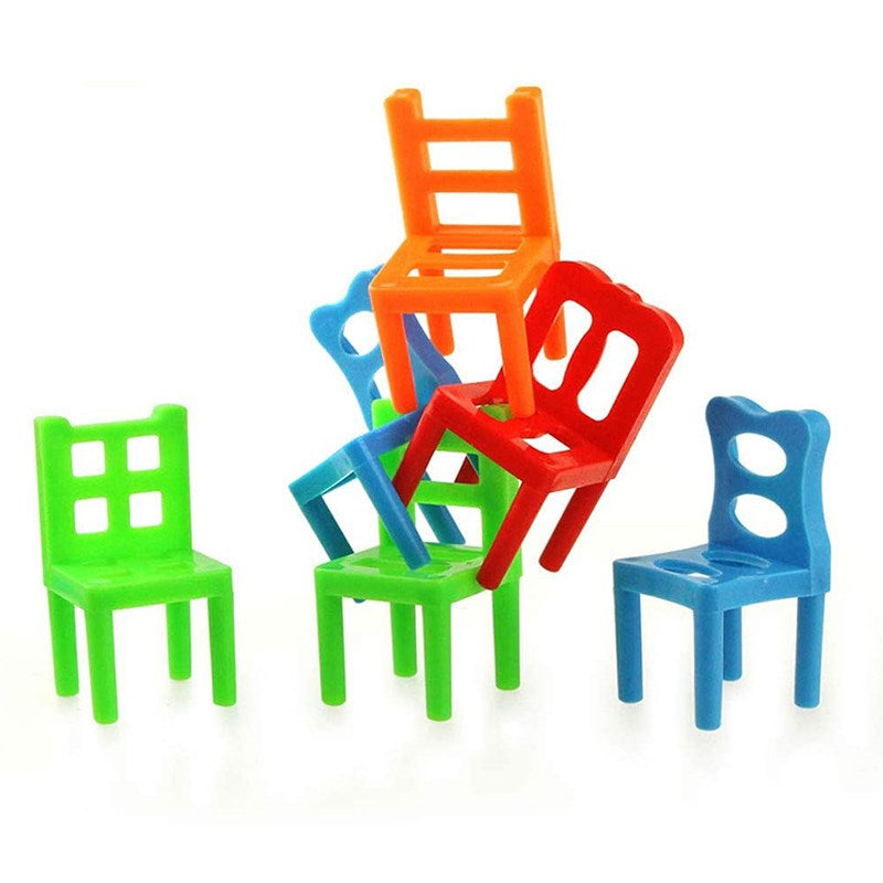 18PCS Kids Balance Chairs Game Stacking Puzzle Toys Family Party Game - Random Color