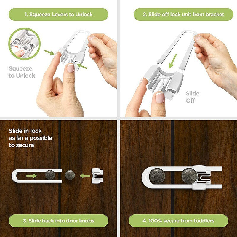 Child Proof Cabinet Lock Baby Safety Lock U Shaped Cabinet Latch for Home