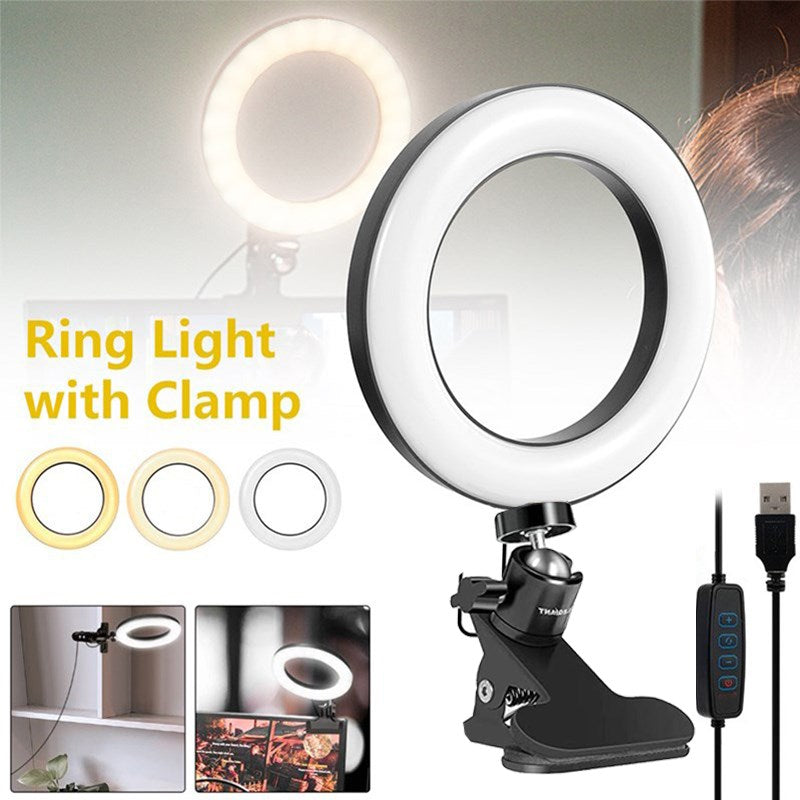 LED Ring Light Fill Light for Makeup Live Streaming Beauty Photography with Clip