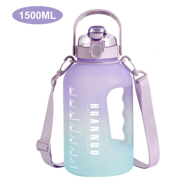 Large Capacity Sports Drinking Water Bottle with Straw Portable Drink Kettle for Fitness Hiking Cycling (No FDA Certificate)