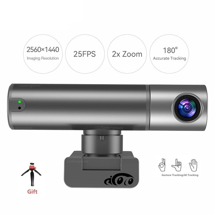AICOCO 4K HD Live Camera Smart Tracking Focus Gesture Control Microphone Computer Webcam for Gaming Video Conferencing