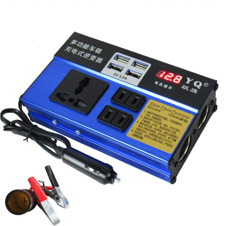 YQ Car Power Outlet Inverter 12V 24V AC to 220V USB Car Phone Charger Socket