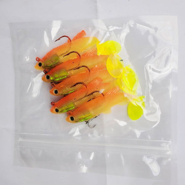 5Pcs Soft Silicone Durable Bait Fishing Lure for Freshwater Saltwater