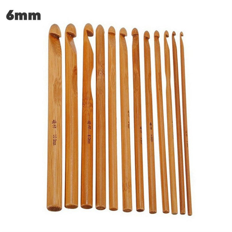 12Pcs Crochet Hooks 3-10mm Bamboo Knitting Needles Weave Yarn Craft Multi-Tools