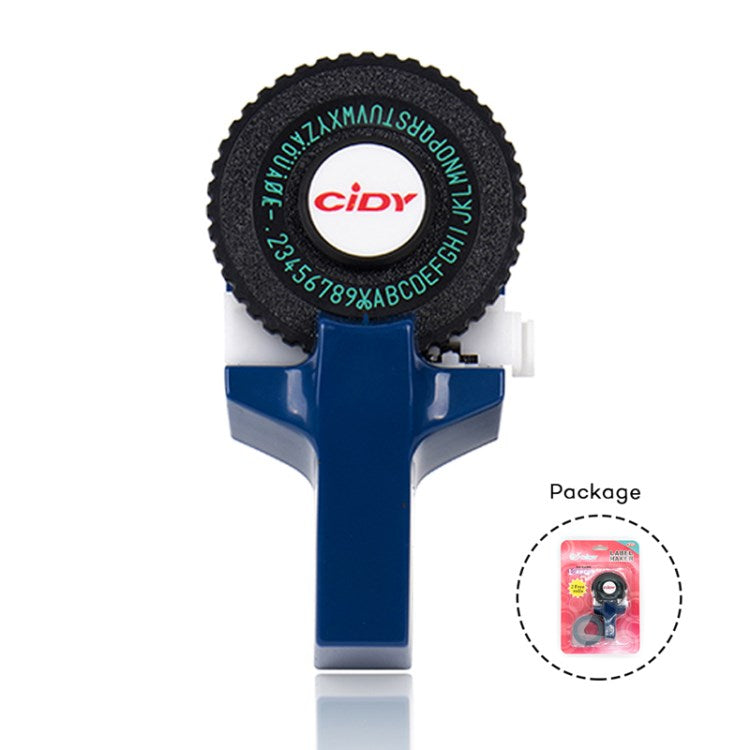 CIDY Motex E-101 Manual Label Maker with 2Pcs 9mm Label Tapes for Motex 3D Label Printer Labeling Machine