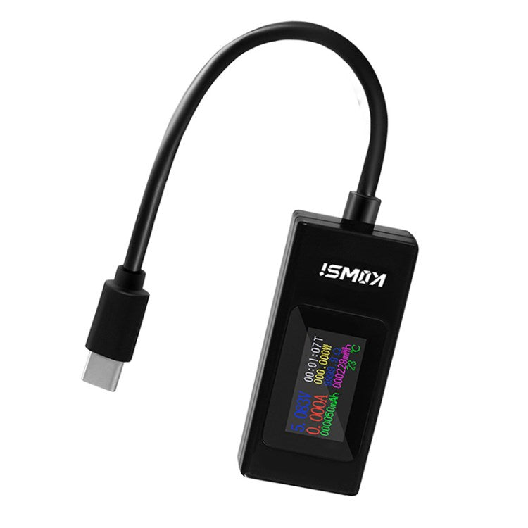 KOWSI KWS-066C DC 4-30V Type-C Voltage Tester 2-Way Timing Ammeter Digital Monitor Cutoff Power Indicator