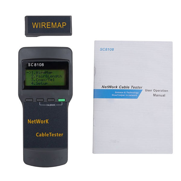 SC8108 Wireless Network Tester LAN Telephone Cable Tester with RJ45 LCD Display