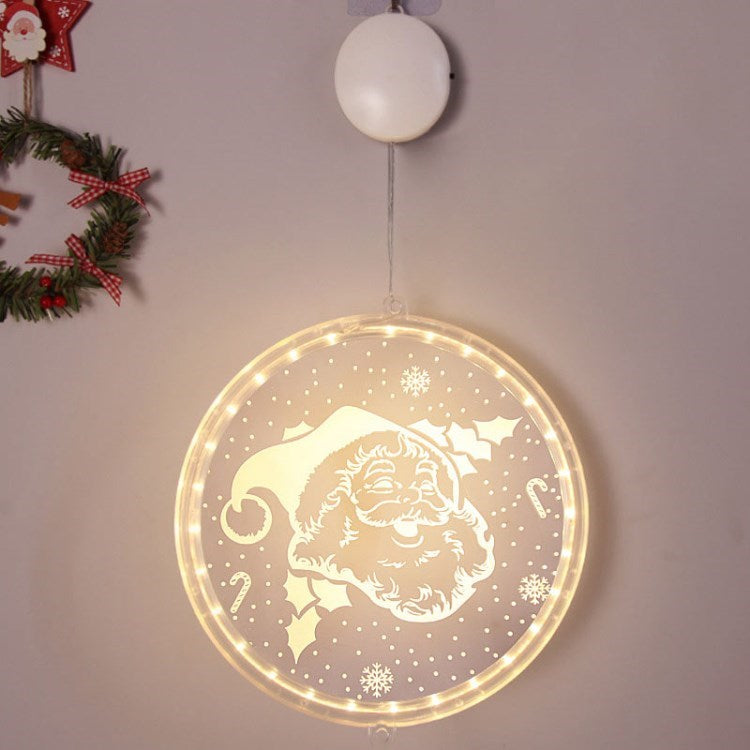 24cm Christmas Hanging Light Battery Powered LED Xmas Window Light for Xmas Tree Fireplace Window Indoor Outdoor Decor
