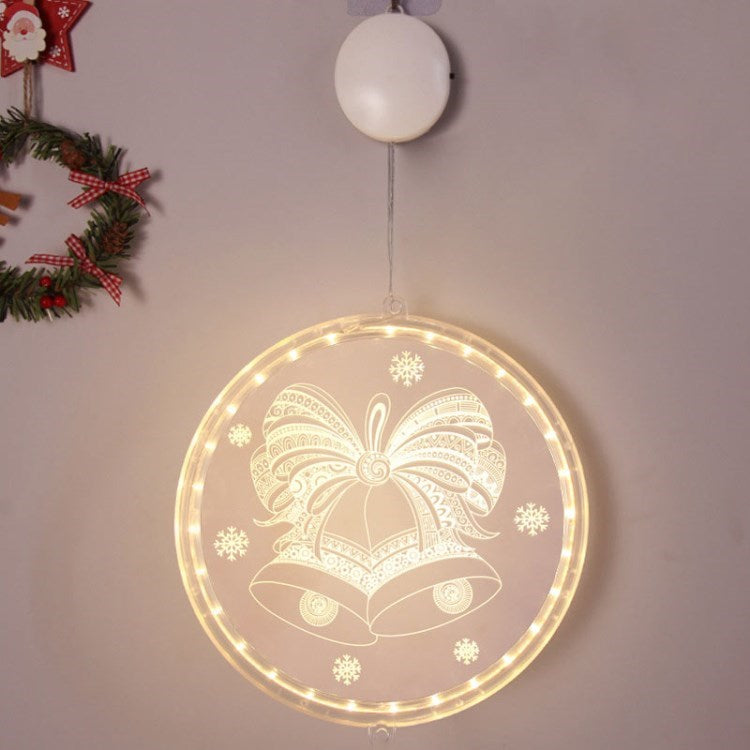 24cm Christmas Hanging Light Battery Powered LED Xmas Window Light for Xmas Tree Fireplace Window Indoor Outdoor Decor