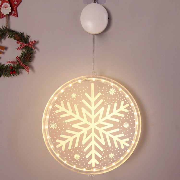 24cm Christmas Hanging Light Battery Powered LED Xmas Window Light for Xmas Tree Fireplace Window Indoor Outdoor Decor
