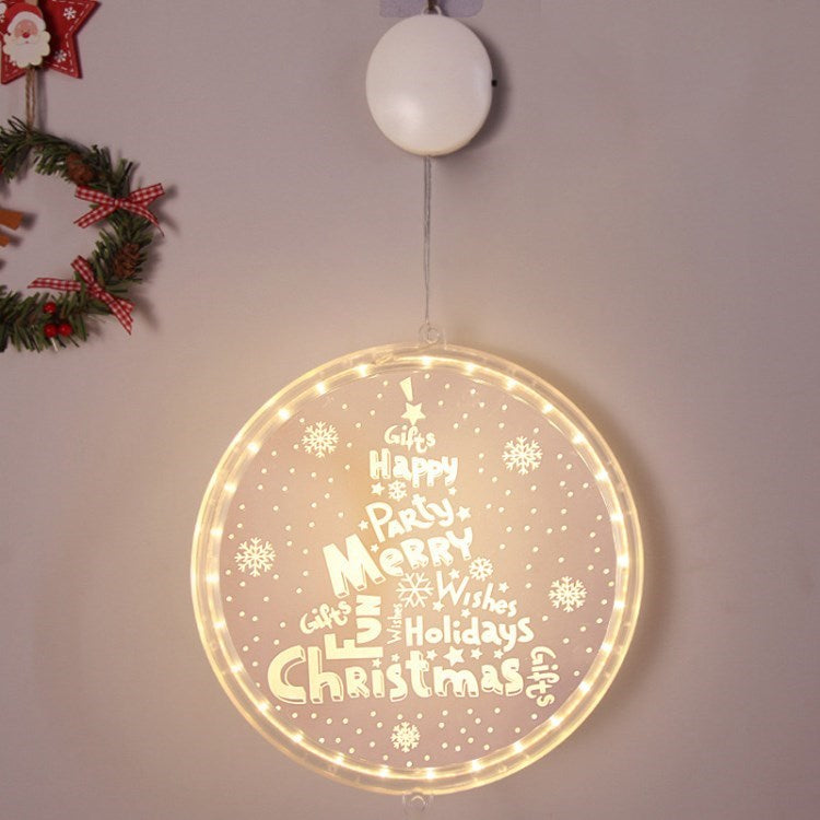 24cm Christmas Hanging Light Battery Powered LED Xmas Window Light for Xmas Tree Fireplace Window Indoor Outdoor Decor